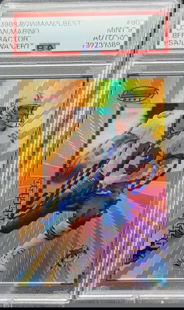 1998 Bowman's Best Dan Marino Refractor 258/400 #80 PSA 9/10