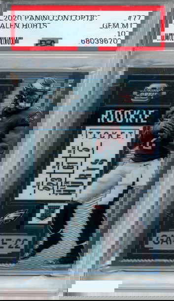 2020 PANINI CONTENDERS OPTIC JALEN HURTS #77 ROOKIE TICKET RC PSA 10 GEM MT