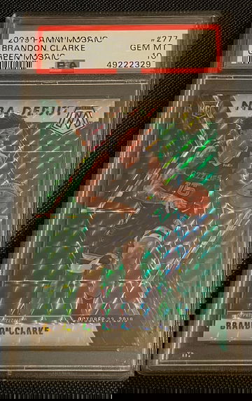 Brandon Clarke 2019 Mosaic Debut Green PSA 10