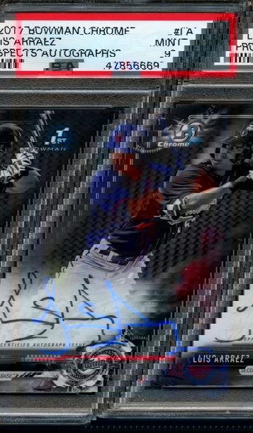2017 Bowman Chrome Luis Arraez Auto PSA 9