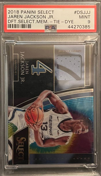 2018 Panini Select Tie-Dye /25 #DSJJJ Jaren Jackson Jr Rookie RC Patch PSA 9 MINT