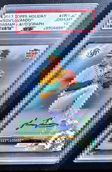 JESUS LUZARDO 2017 TOPPS HOLIDAY BOWMAN AUTO JERSEY #44 /99