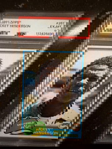 1981 Topps #261 Rickey Henderson PSA EX-MT 6 (Cert #112428490) 