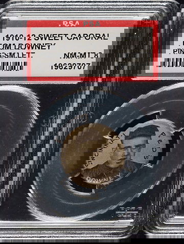 1910-12 Sweet Caporal Tom Downey Cincinnati Reds PSA 8 NM/MT