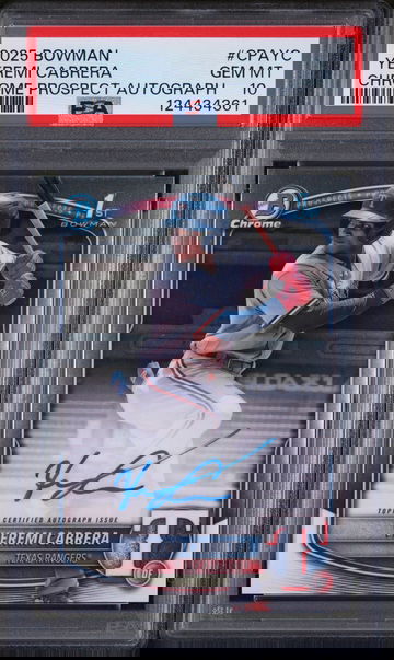 2025 Chrome Prospect Autographs Yeremi Cabrera #CPAYC PSA 10