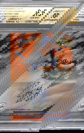2016 Bowman’s Best Corey Seager Orange Refractor /50