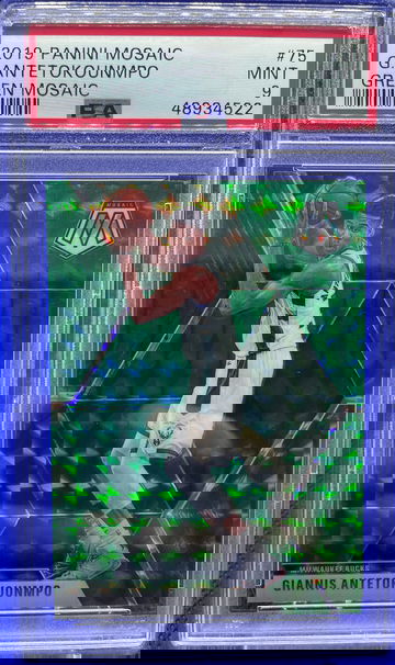 2019-20 Panini Mosaic GIANNIS ANTETOKOUNMPO Green Prizm Parallel SP Mint PSA 9