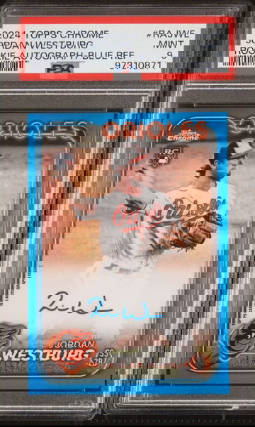 2024 Topps Chrome Blue Refractor Auto /150 RC PSA 9