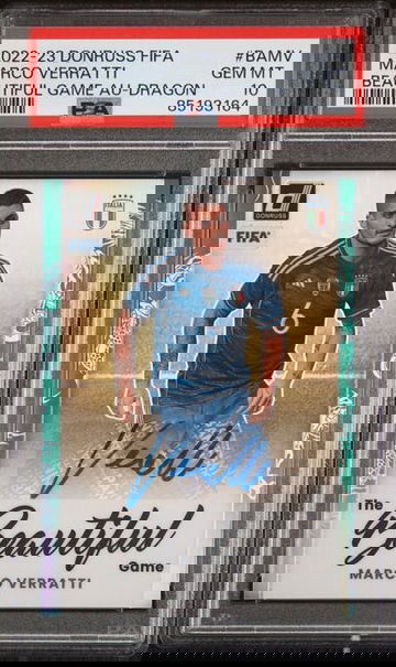 2022-23 DONRUSS FIFA DRAGON AUTO #/8 MARCO VERRATTI #BA-MV PSA 10