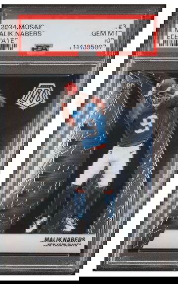 2024 Mosaic Malk Nabers Elevate Rookie Insert PSA 10 Gem Mint Giants SP