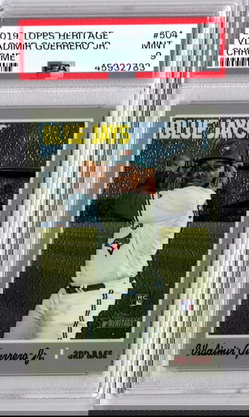 Vladimir Guerrero jr 2019 Topps heritage chrome /999 Psa 9