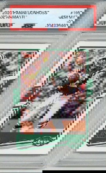 2020 PANINI DONRUSS #195 JOE NAMATH CARD NEW YORK JETS PSA 10 LOW POP