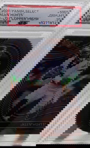 Jalen Hurts 2020 Select Copper Die-Cut Prizm Field Level #124/355 PSA 10 