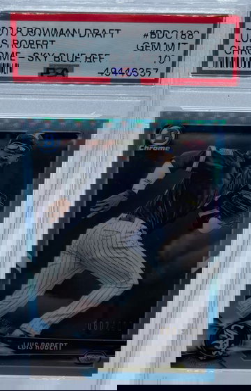 2018 Bowman Draft Luis Robert Chrome Sky Blue Refractor PSA 10 GEM MINT