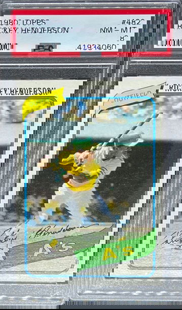 1980 Topps #482 Rickey Henderson PSA 8