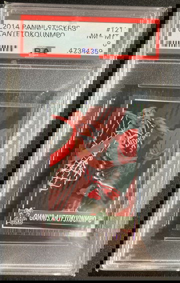 2014 Panini Stickers Giannis Antetokounmpo #121 PSA 8 NM-MT