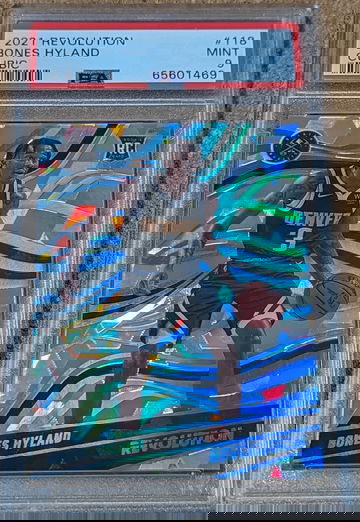 2021-22 REVOLUTION 🏀 BONES HYLAND PSA 9 CUBIC ROOKIE /50 NUGGETS RC SP 🔥