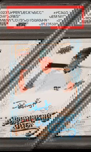 2023 Upper Deck NSCC Druw Jones Prominent Cuts Autograph #PCADJ PSA 10 [BL-3C.5]