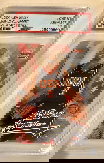 Lebron James first Olympic card 2004 Skybox USA #USAB PSA 10