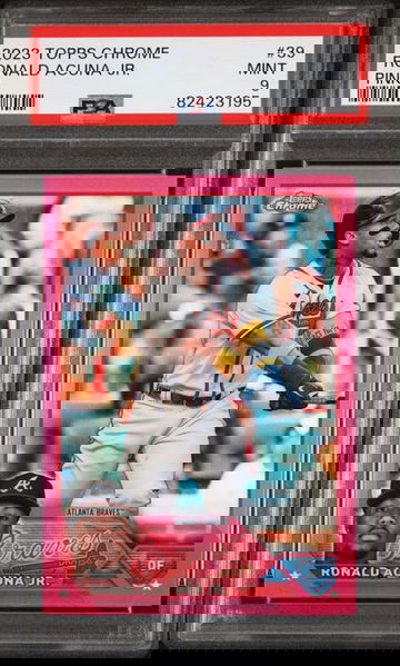 2023 Topps Chrome Ronald Acuña Jr. Pink #39 PSA 9 [BL-3C.7]