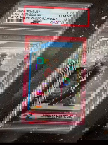  2024 Panini Donruss Optic Preview – Red Pandora Prizm #308 – Michael Penix Jr. – Rated Rookie – PSA 10 GEM MINT
