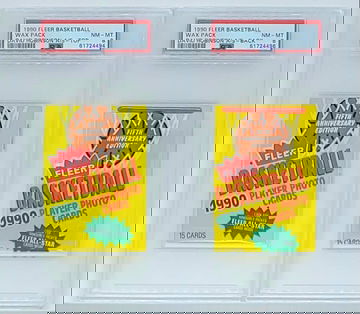 (2) 1990 FLEER BASKETBALL PACKS DAVID ROBINSON RC ALL STAR TOP BACK PSA 8 POP 1, POP 2