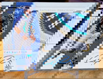 #29/99 2022 CAL RALEIGH NATIONAL TREASURES RPA LOGO PATCH ROOKIE AUTO BIG DUMPER