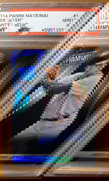 Derek Jeter 2014 Panini National VIP Blue Prizm /25 PSA 9