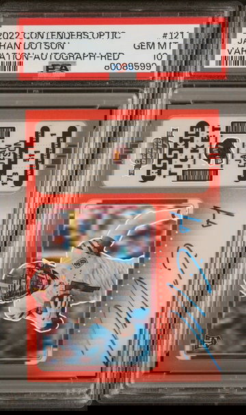 2022 PANINI JAHAN DOTSON CONTENDERS OPTIC VARIATION-AUTOGRAPH-RED #121 PSA 10 10 FT.A1.31