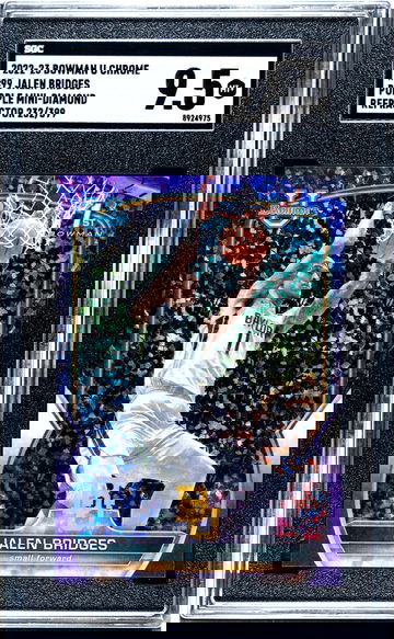 2022-23 Bowman U Chrome Purple Mini-Diamond Jalen Bridges #99 Refractor /399 SGC 9.5