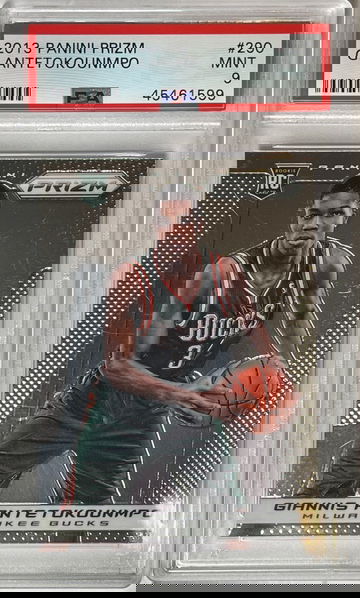 PSA 9 Mint 2013 Prizm GIANNIS ANTETOKOUNMPO RC ROOKIE #290 scratch on case not card