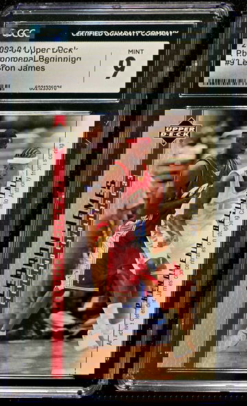 2003 Upper Deck Phenomenal Beginning LEBRON JAMES #9 with Carmelo Anthony in the Background Rookie RC Mint CGC 9