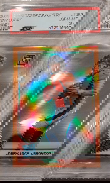 2019 Panini Donruss Optic Drew Lock Orange /199 Psa 10 Gem Mint 