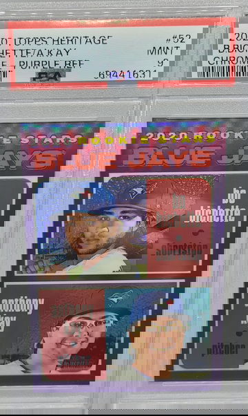 2020 Topps Heritage Chrome Purple #52 Bichette/Kay RC PSA 9