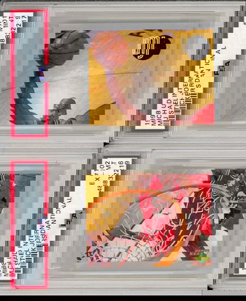 Michael Jordan 1998 Upper Deck International Stickers MJ 101 102 Set PSA 6 9