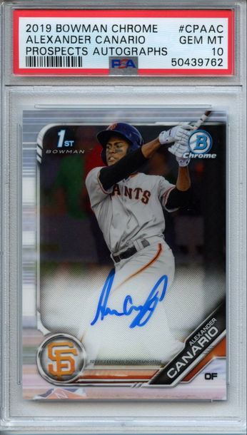 2019 Bowman Chrome Alexander Canario Auto PSA 10