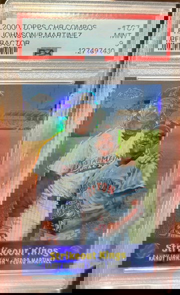 2000 Topps Chrome Randy Johnson Pedro Martinez Combos Refractor PSA 9 