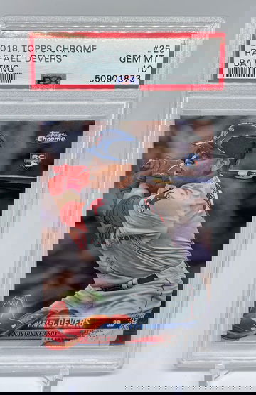2018 TOPPS CHROME RAFAEL DEVERS BATTING #25 PSA 10