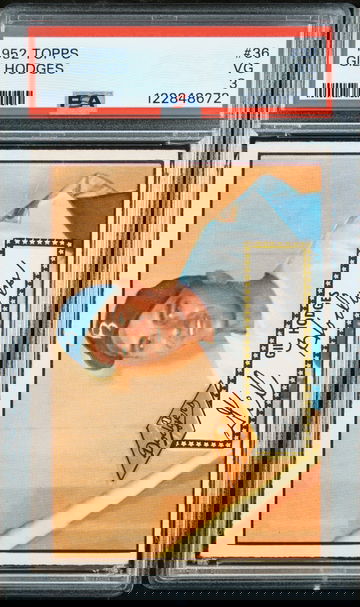 1952 Topps #36 Gil Hodges PSA 3 Red Back