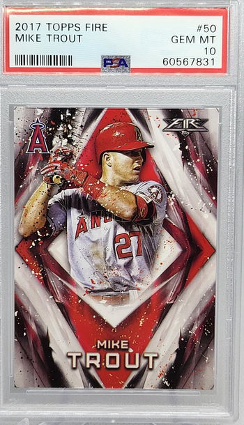 2017 Topps Fire #50 Mike Trout PSA 10 POP 5!!