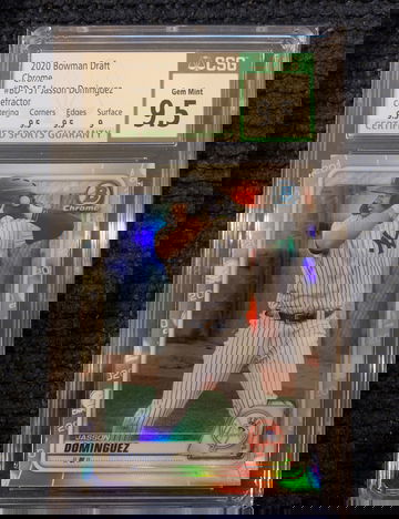 2020 Bowman Draft Chrome Jasson Dominguez Refractor CSG 9.5
