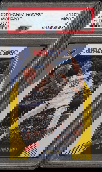 2020-2021 Panini NBA Hoops Ja Morant #120 Yellow parallel PSA 9 Pop2 Grizzlies