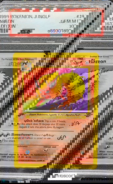 1999 Pokemon Jungle Flareon #19 1st Edition PSA 10