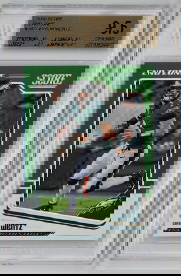 2018 Score End Zone Green /6 Carson Wentz BGS 9.5 Pop 1!!