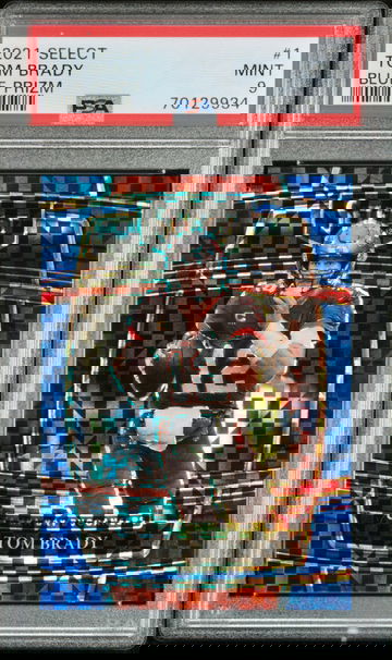 2021 Panini Select Concourse Blue Checkered Prizm Tom Brady 70/199 PSA 9 Mint SP