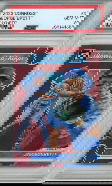 2023 PANINI DONRUSS DIAMOND KINGS HOLO RED #5 GEORGE BRETT PSA 10 /2023 LOW POP