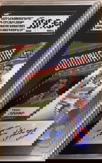 2019 Panini Donruss Optic Trae Young Dominators Purple Stars Prizm 8/29 Auto SGC 9.5 10