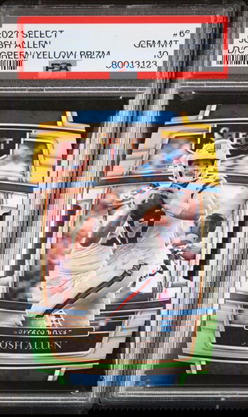 2021 Select Prizm Green and Yellow Die Cut #6 Josh Allen PSA 10 pop 17