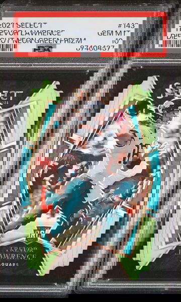 2021 Select Trevor Lawrence Die Cut Neon Green Prizm #338/349 - PSA 10