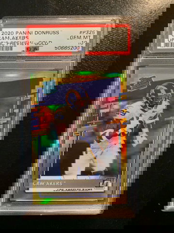 2020 Donruss Optic Preview GOLD Cam Akers PSA 10 Gem Mint 